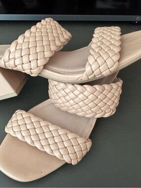 a new day Braided Double-Strap Sandals in Beige